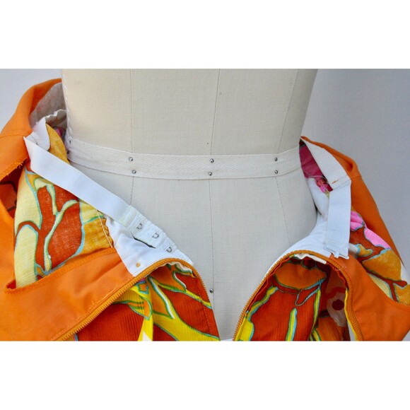 50s 60s Cotton Floral Swimsuit Romper One Piece Bathing Suit Colorful Floral S M - Picture 6 of 10